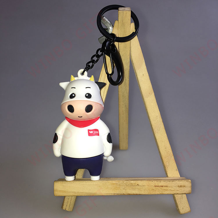 立體廣告奶牛PVC鑰匙扣正面