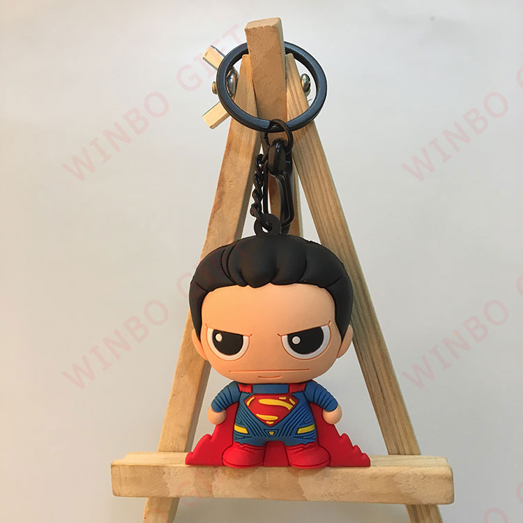 超人PVC軟膠3D立體鑰匙扣正面