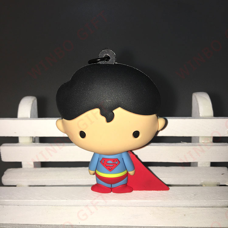 超人軟膠3D立體鑰匙扣款式2正面